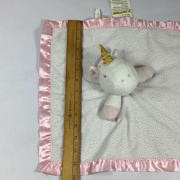 Cloud Island Unicorn Lovey Baby Security Blanket Pink White Gold Sparkles - Picture 6 of 7